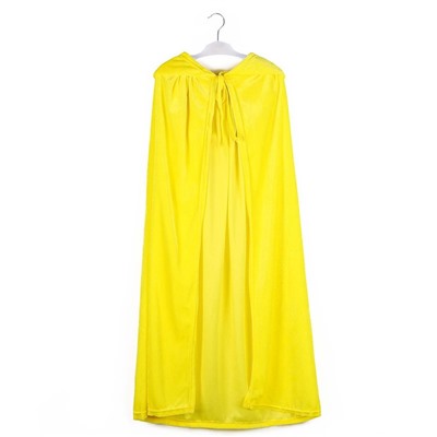 Карнавальный плащ детский, плюш, длина 95 см, желтый