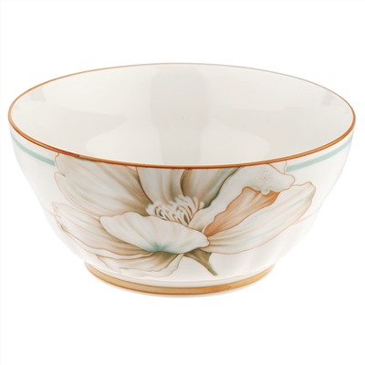 "Блуминг флауэрс (Blooming flowers)" Салатник фарфоровый 1,2л, д17,8х8,5см, с деколью, отводка (Китай)