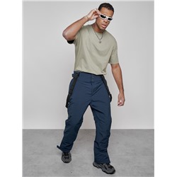 Полукомбинезон утепленный мужской зимний горнолыжный темно-синего цвета 7217TS