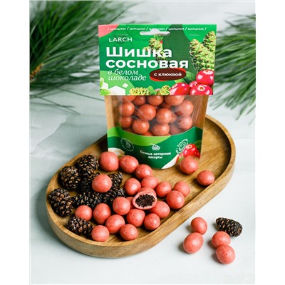 Шишка сосновая в белом шоколаде с Клюквой / дой пак / 60 г / LARCH