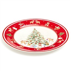ТАРЕЛКА ЗАКУСОЧНАЯ LEFARD "С НОВЫМ ГОДОМ!" 19 СМ КРАСНАЯ (КОР=18ШТ.)