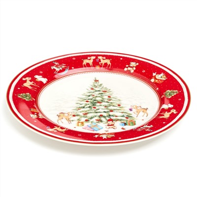 ТАРЕЛКА ЗАКУСОЧНАЯ LEFARD "С НОВЫМ ГОДОМ!" 19 СМ КРАСНАЯ (КОР=18ШТ.)
