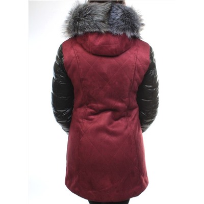 5137 BURGUNDY Парка женская зимняя (150 гр синтепон, искусственный мех)