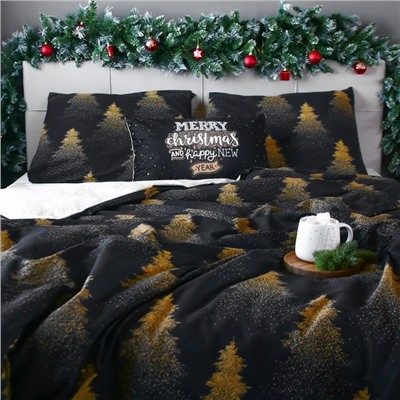 Постельное бельё "Этель" 1.5 сп Golden Christmas 143х215 см, 150х214 см, 70х70 см - 2 шт, бязь