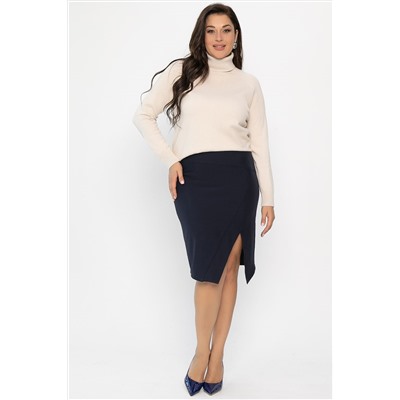 Юбка с разрезом Грейс (темно-синяя) Ю14269-30М