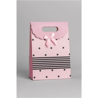 Пакет подарочный (XS) "Many dots", pink (12x6x16)