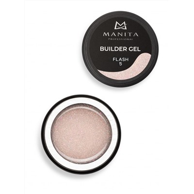 Manita Professional Гель моделирующий для ногтей с хлопьями юки / Builder Gel Flash №05, 15 мл