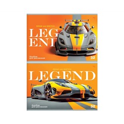 Альбом для рисования 32л., А4, на скрепке BG "Legend"