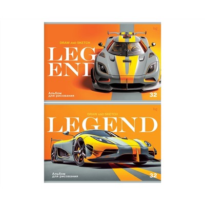 Альбом для рисования 32л., А4, на скрепке BG "Legend"