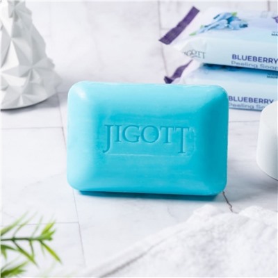 Jigott Мыло-скраб для лица и тела с экстрактом черники / Blueberry Scrub Soap, 150 г