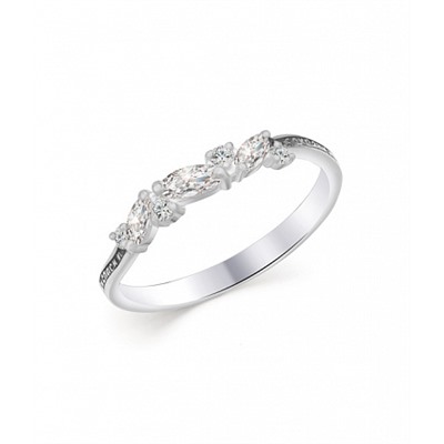 Кольцо с фианитом выборочное чернение серебро 925*