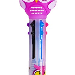 Ручка шариковая автоматическая 6-х цветная «Совы», штрихкод на штуке