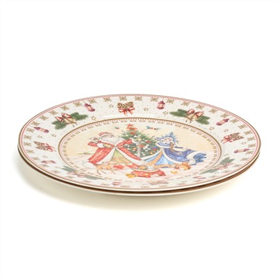 НАБОР ТАРЕЛОК ОБЕДЕННЫХ LEFARD "ДЕД МОРОЗ И СНЕГУРОЧКА"  2 ШТ. 27 СМ (КОР=9НАБ.)