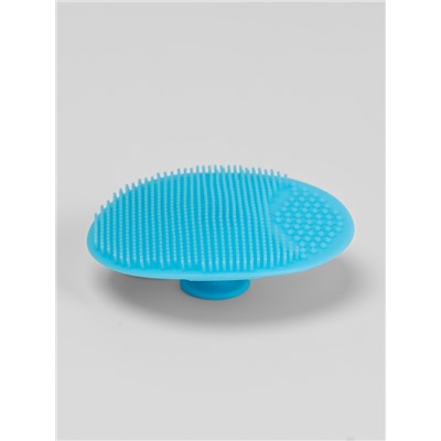 Щётка для умывания «Овал», на присоске, 6.3×5.2 см, голубая