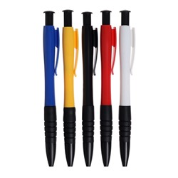 Ручка шариковая, автоматическая, синий стержень «Офис-стиль», с резиновым держателем, МИКС