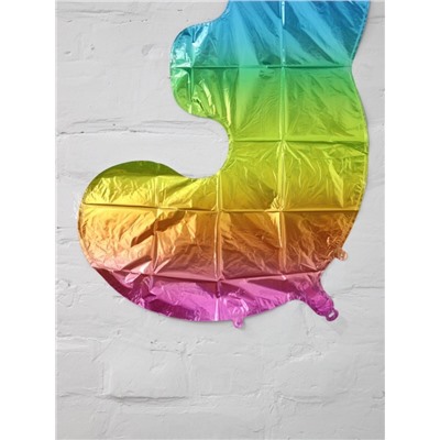 Шар фольгированный "Multicolour numbers" цифра 3, (80 см)