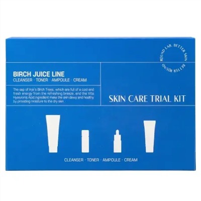 ROUND LAB Набор средств для лица с берёзовым соком: гель, тонер, сыворотка, крем / Birch Juice Trial Kit, 30 мл, 20 мл x 2, 10 мл