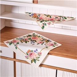 КОМПЛЕКТ САЛФЕТОК ИЗ 2-Х ШТ  "ВИНТАЖ"40Х40 СМ ,КРЕМОВЫЙ, 100% ХЛОПОК,ТВИЛ