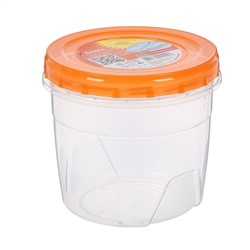 Банка для хранения продуктов, 1 л, пластик, прозрачная, крышка МИКС