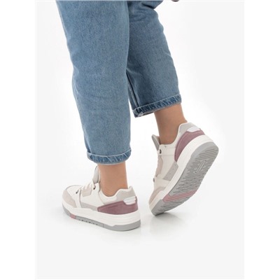05-P232-3 GRAY/PINK Кроссовки женские (натуральная замша, искусственная кожа)