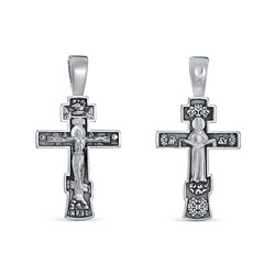 Крест (образ БМ Покрова) из серебра литье частичное чернение