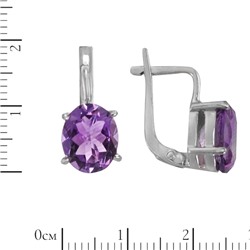 Серьги 'Сим' с аметистом, родий ИАСК61109Х11АМR1