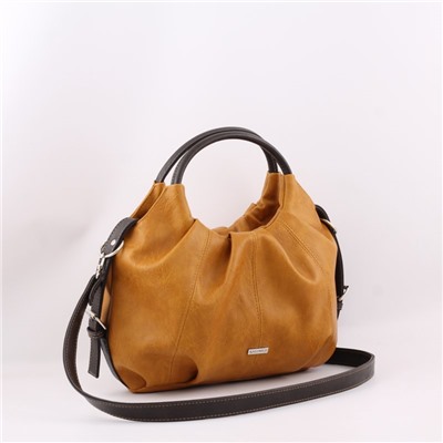 Сумка 357 македония горчичный+шоколад ХИТ продаж