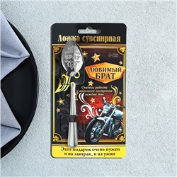 Ложка чайная с гравировкой «Любимый брат», на подарочной открытке, 3×14 см