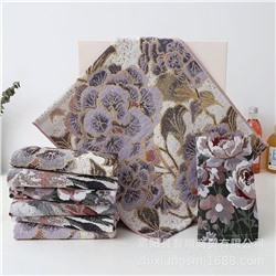 Gaoyang towel Korean lily jacquard four-layer cotton gauze large square towel wipe hands towel kitchen towel factory price wholesale