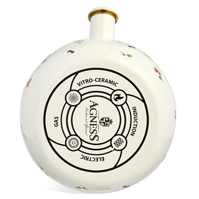 ЧАЙНИК AGNESS ЭМАЛИРОВАННЫЙ СО СВИСТКОМ СЕРИЯ "CELEBRATION", 2,2Л, ИНДУКЦИОННОЕ ДНО