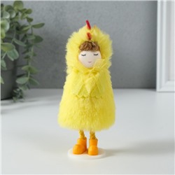 Интерьерная кукла текстильная «Девочка в костюме цыплёнка», 6×7×13.5 см
