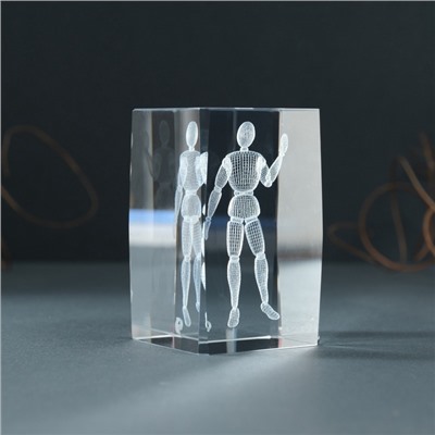 Фигурка стекло прямоугольник «Шарнирный человек», 5×5×8 см