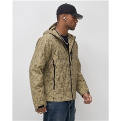 Куртка спортивная мужская весна осень бежевого цвета 25470B