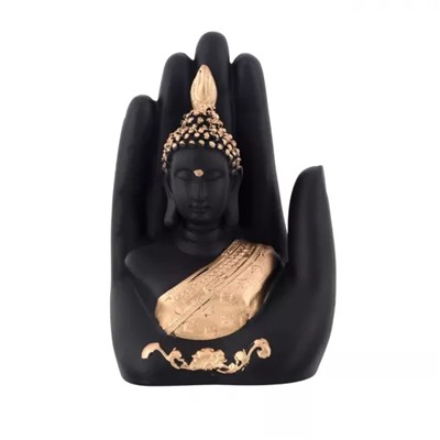 Статуэтка Будды, Golden Handcrafted Palm Buddha Idol for Home, произв. CraftVatika