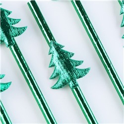 Трубочки для коктейлей одноразовые «Ёлочки», в наборе 6 штук