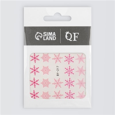 Слайдеры для ногтей «Снежинки», розовые