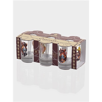 Набор стопок «Гладкий. Крейзи лошадки», 50 мл, 6 шт., стекло, прозрачный