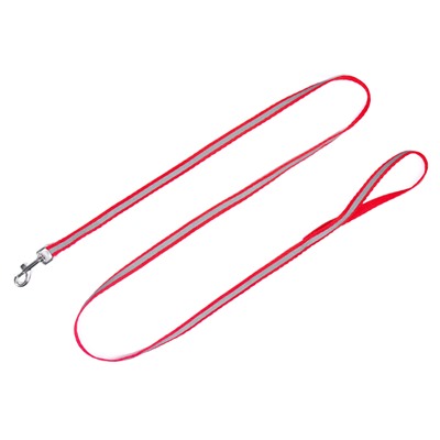 Комплект со светоотражающей лентой, ошейник 120×1 см, ОГ 26-40 см, красный