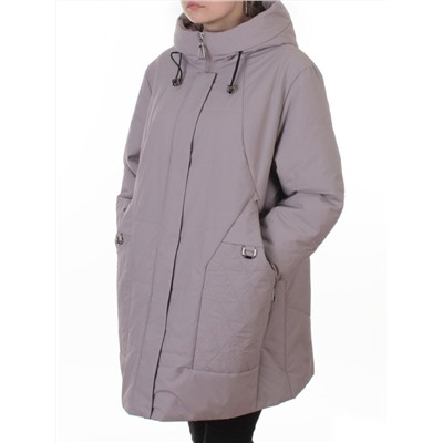 B-617 PINK/GREY Куртка демисезонная женская (100 гр. холлофайбер)