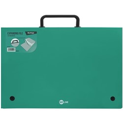 Папка-портфель 13 отделений Berlingo "Skyline", А4, 328*285мм, 700мкм, зеленая
