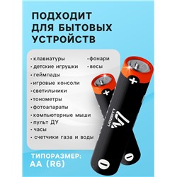 Батарейка солевая Luazon Super Heavy Duty, АА, R6, блистер, 2 штуки