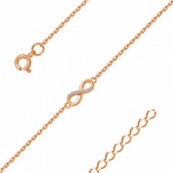 Браслет с фианитом золочёный серебро 925*