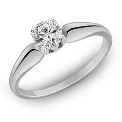 Кольцо с фианитом родированное серебро 925*