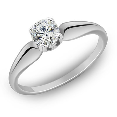 Кольцо с фианитом родированное серебро 925*