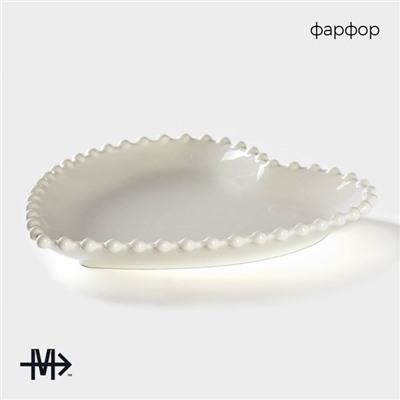 Тарелка Magistro «Сердце», d=25 см, фарфор, цвет белый