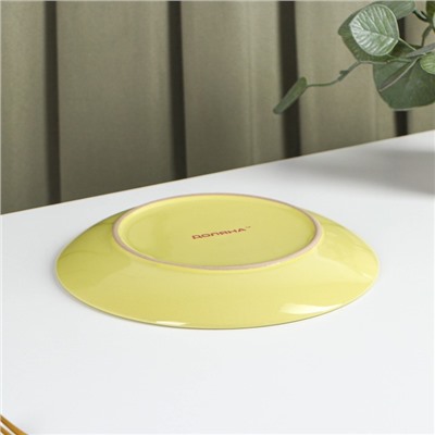 Десертная тарелка Доляна «Пастель», d=19 см, керамика, жёлтая