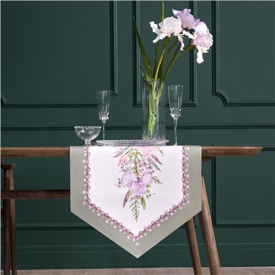 ДОРОЖКА "ИРИСЫ" 45Х145СМ, 100% ХЛОПОК,ТВИЛ C ПРОПИТКОЙ БЕЛЫЙ