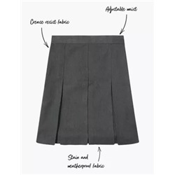 Girls' Plus Fit Permanent Pleats School Skirt (2-18 Yrs)