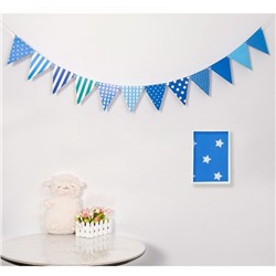 Флажки гирлянда растяжка "Blue polka dots"