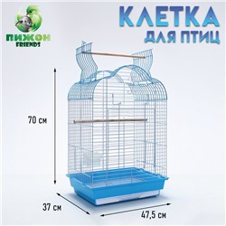 Клетка для птиц Bd-3/1o, раскрывающаяся крыша, 47,5 х 37 х 70 см, (фасовка 6 шт) голубая
